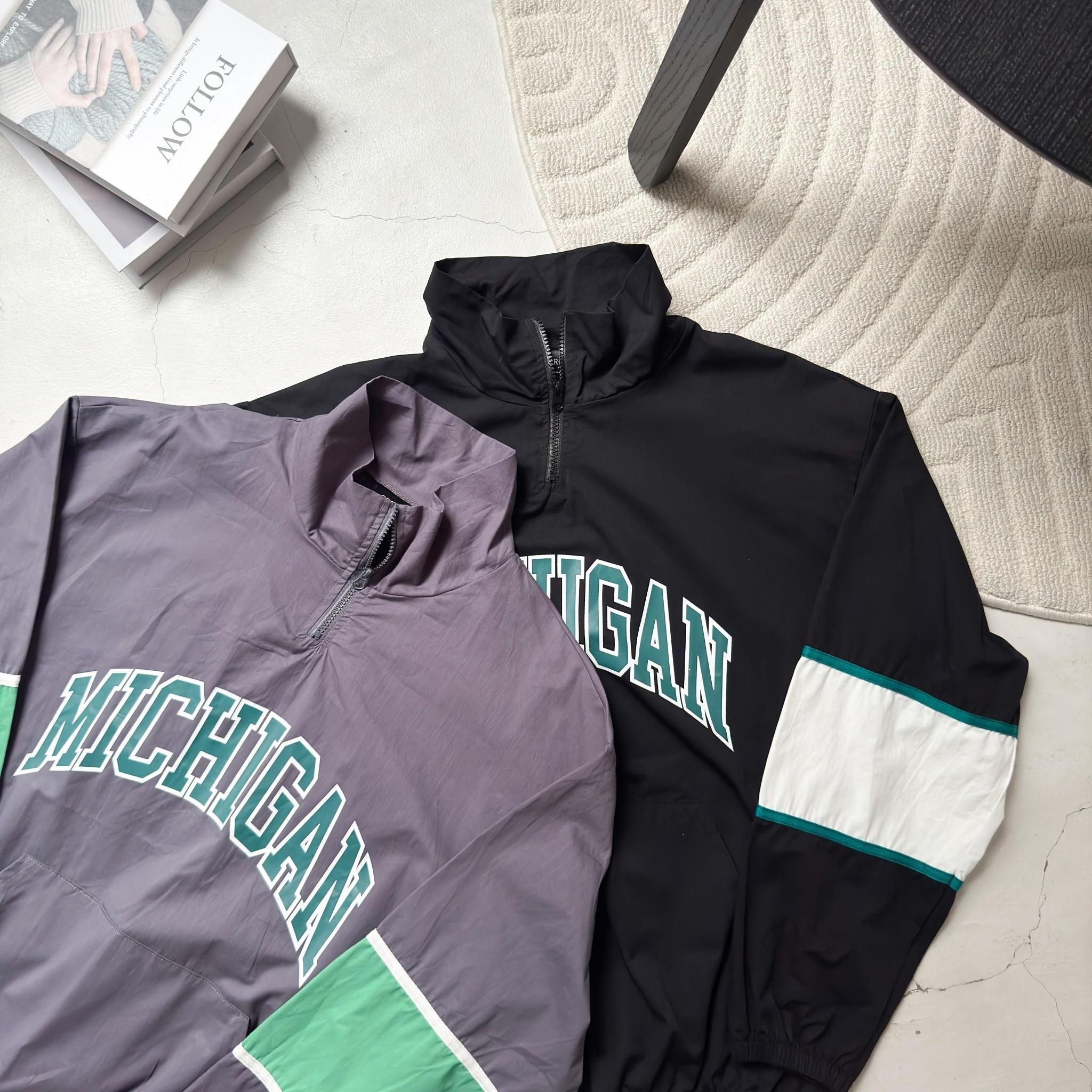 Michgan 美式復古撞色接袖外套 98222