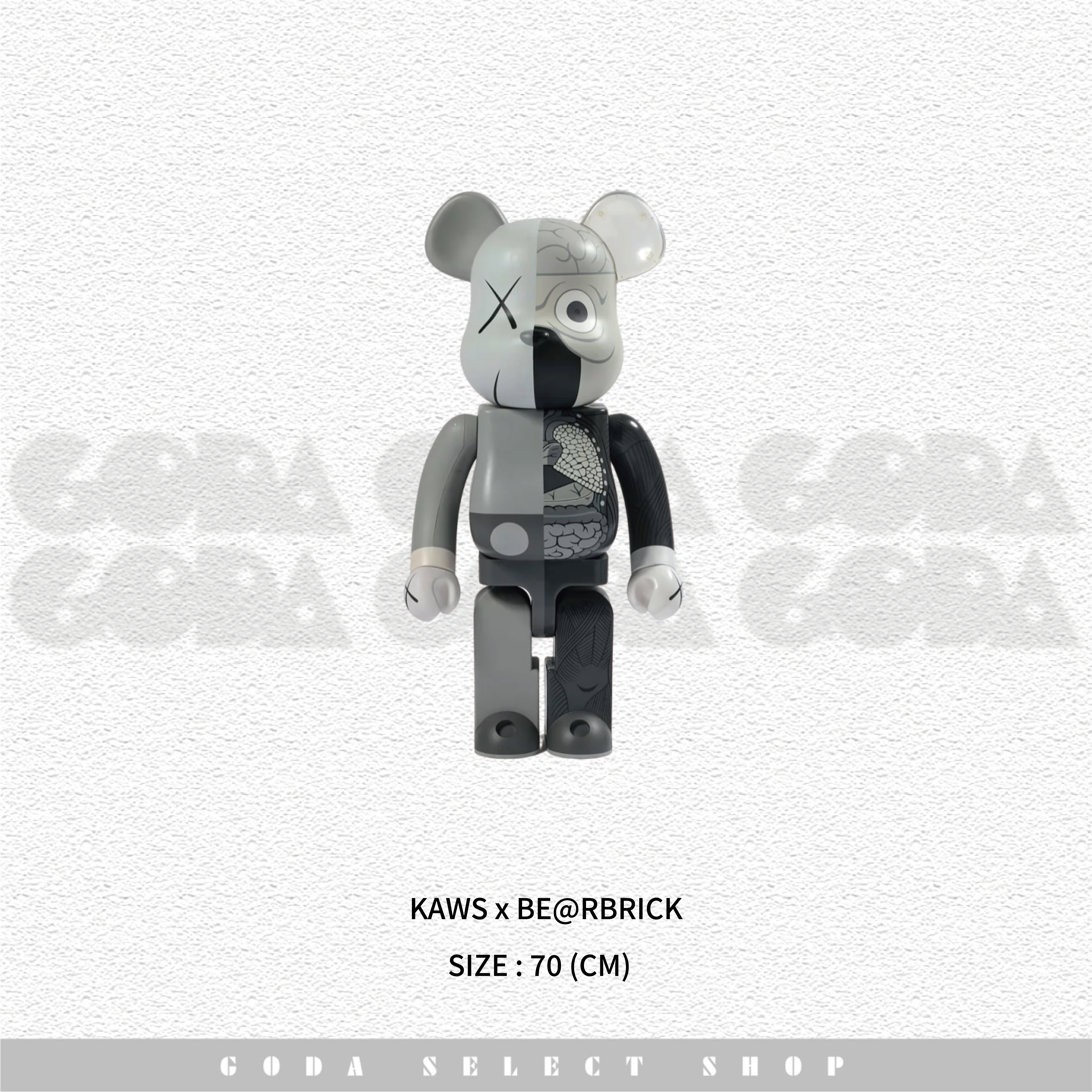BE@RBRICK x KAWS 半剖 灰色 庫柏力克熊 1000% #GT
