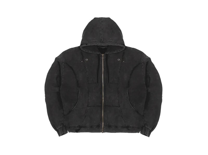 Kaesy Damage Patched Jacket - Dark Grey