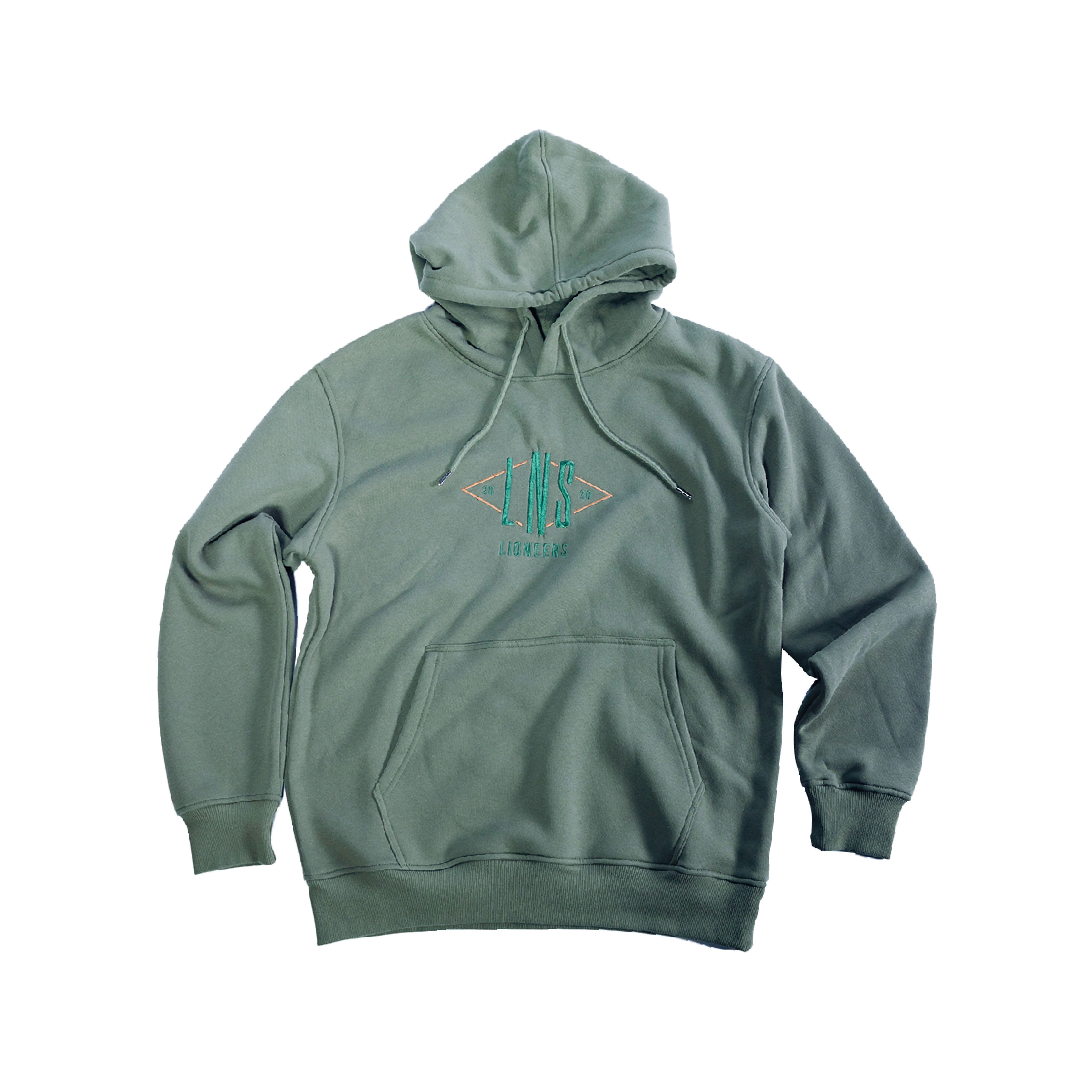 24-25 LN簡約繡花刷毛帽TEE|綠