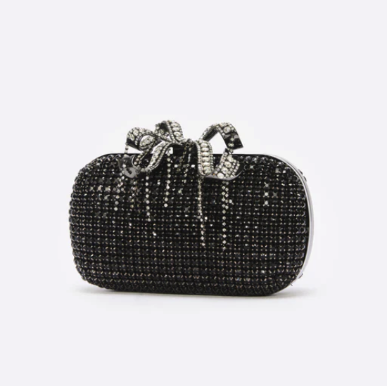Self-Portrait Black Chainmail Clutch Bag