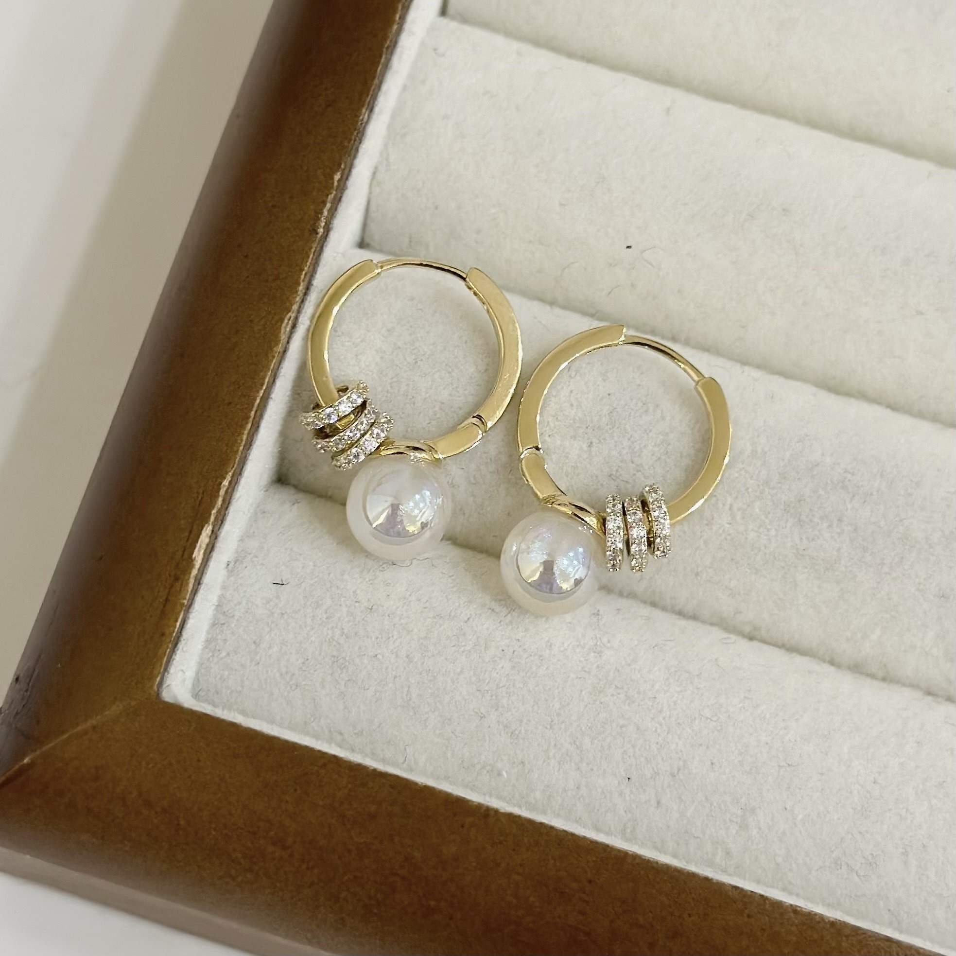 103排鑽三環珍珠易扣