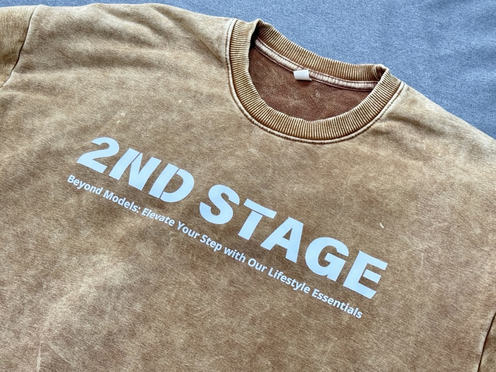 2nd Stage FADED WASHED SWEATER 2 WASHED KHAKI （洗水卡其）