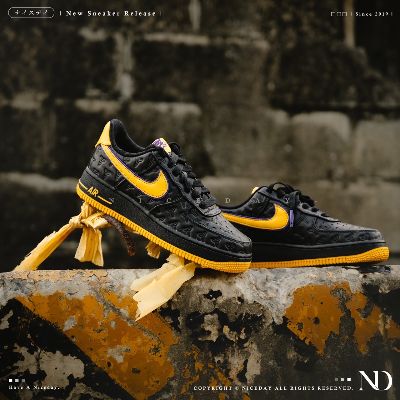 NICEDAY 代購 Nike Air Force 1 Low Kobe Bryant 全球限量8000雙 黑黃 壓印 男女尺寸 HV5122-001