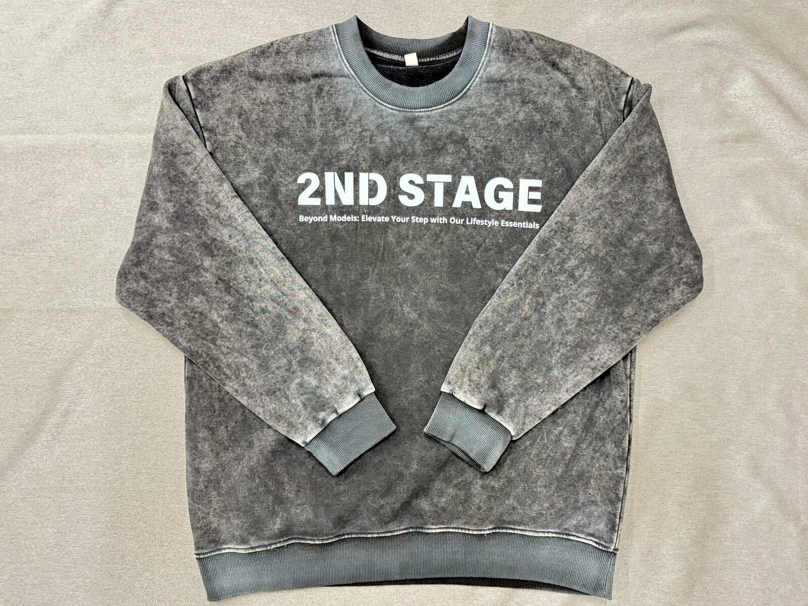 2nd Stage FADED WASHED SWEATER 2 WASHED BLACK 洗水黑