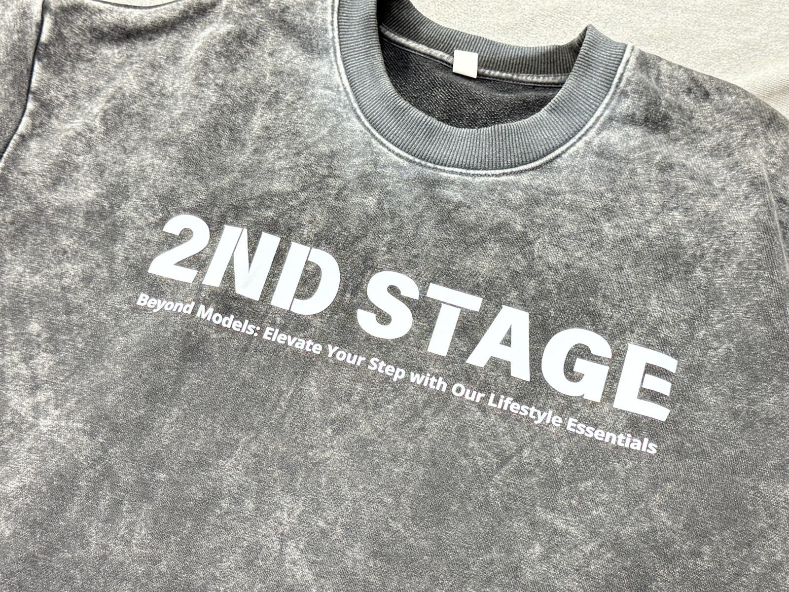 2nd Stage FADED WASHED SWEATER 2 WASHED BLACK 洗水黑