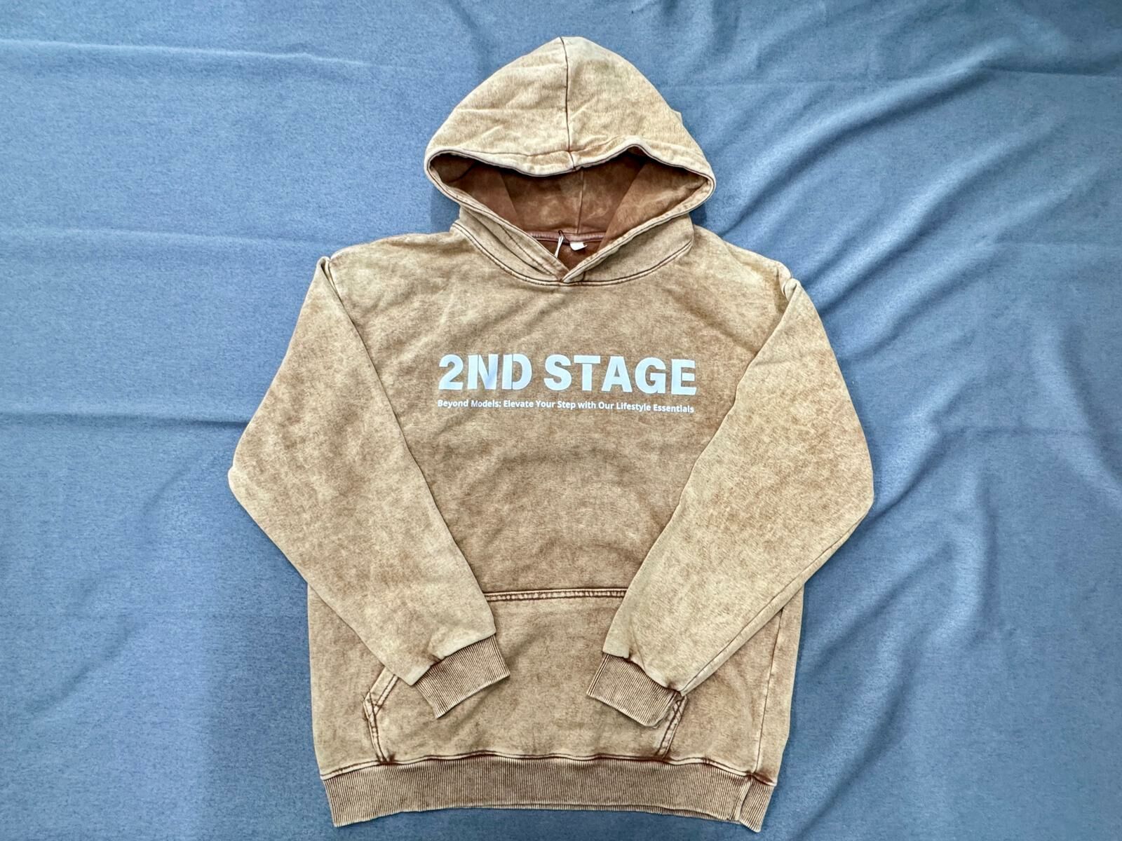 2nd Stage FADED WASHED HOODIE WASHED KHAKI 洗水卡其