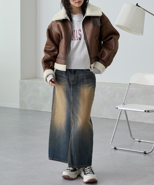 MONO-MART / B-3 Faux Mouton Jacket