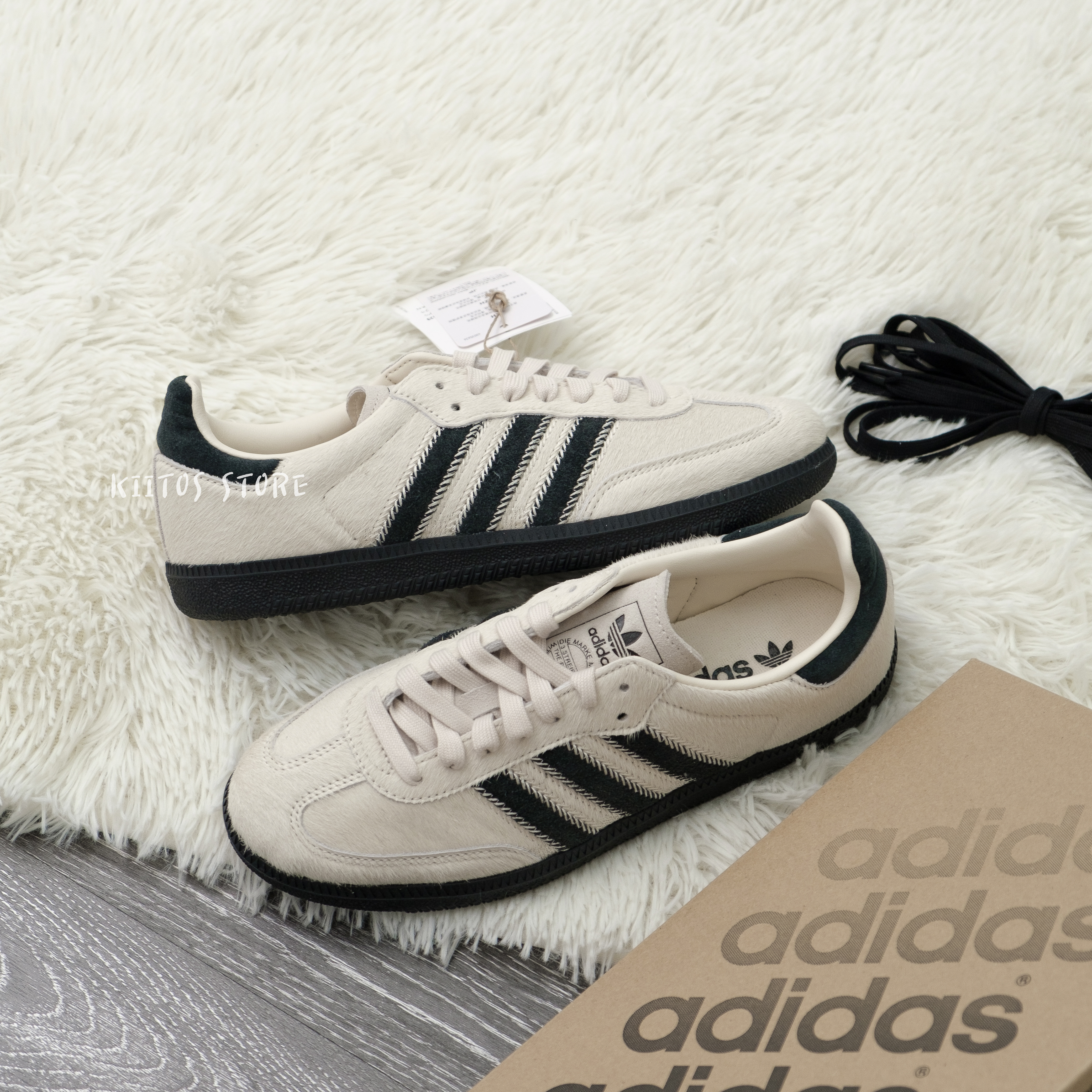 Adidas Samba OG " Wonder White Black Pony "馬毛 白黑色 女鞋 JP5329