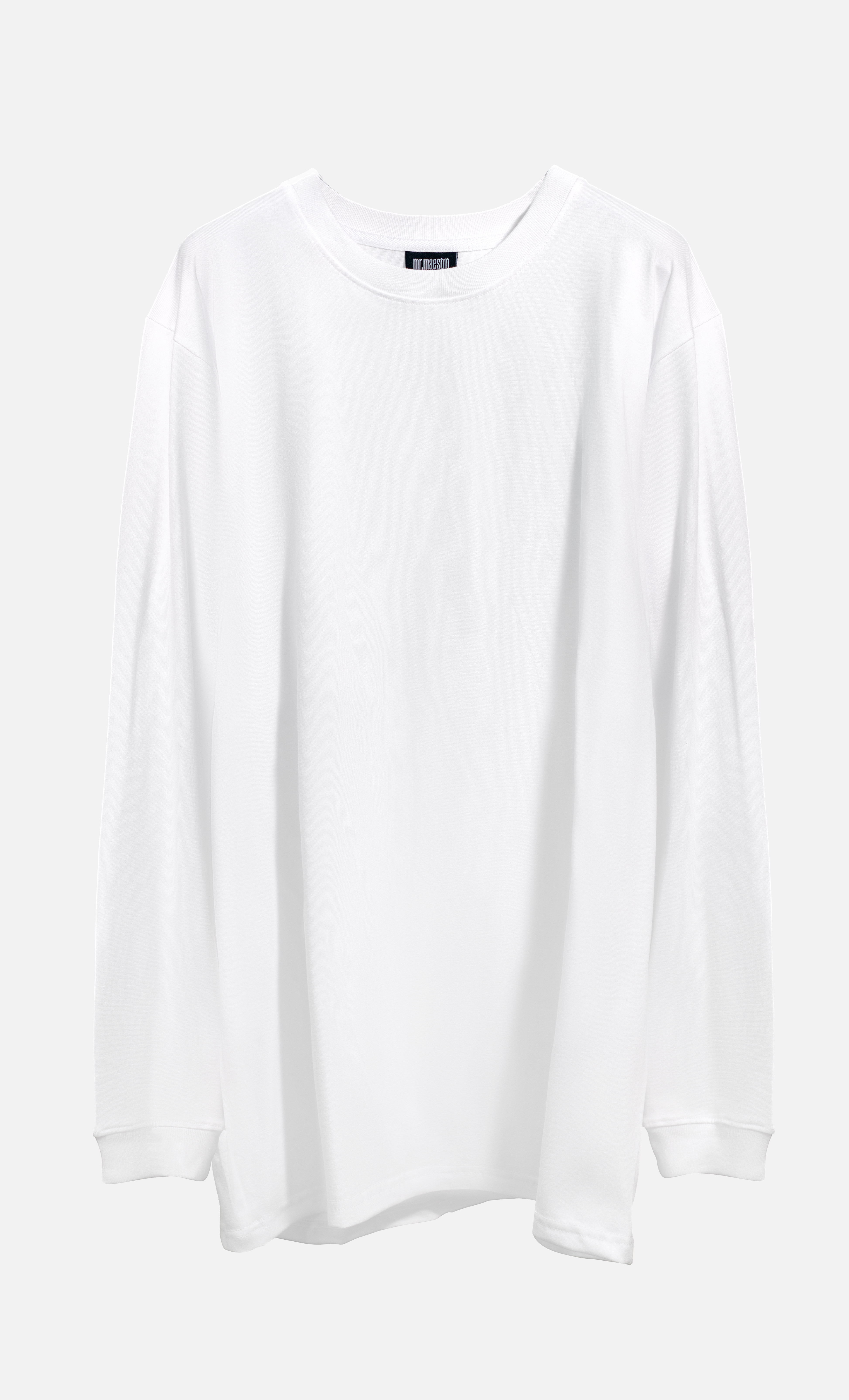 mr.maestro 高磅數- 純棉長袖Tee  ( 白、黑、麻花灰)
