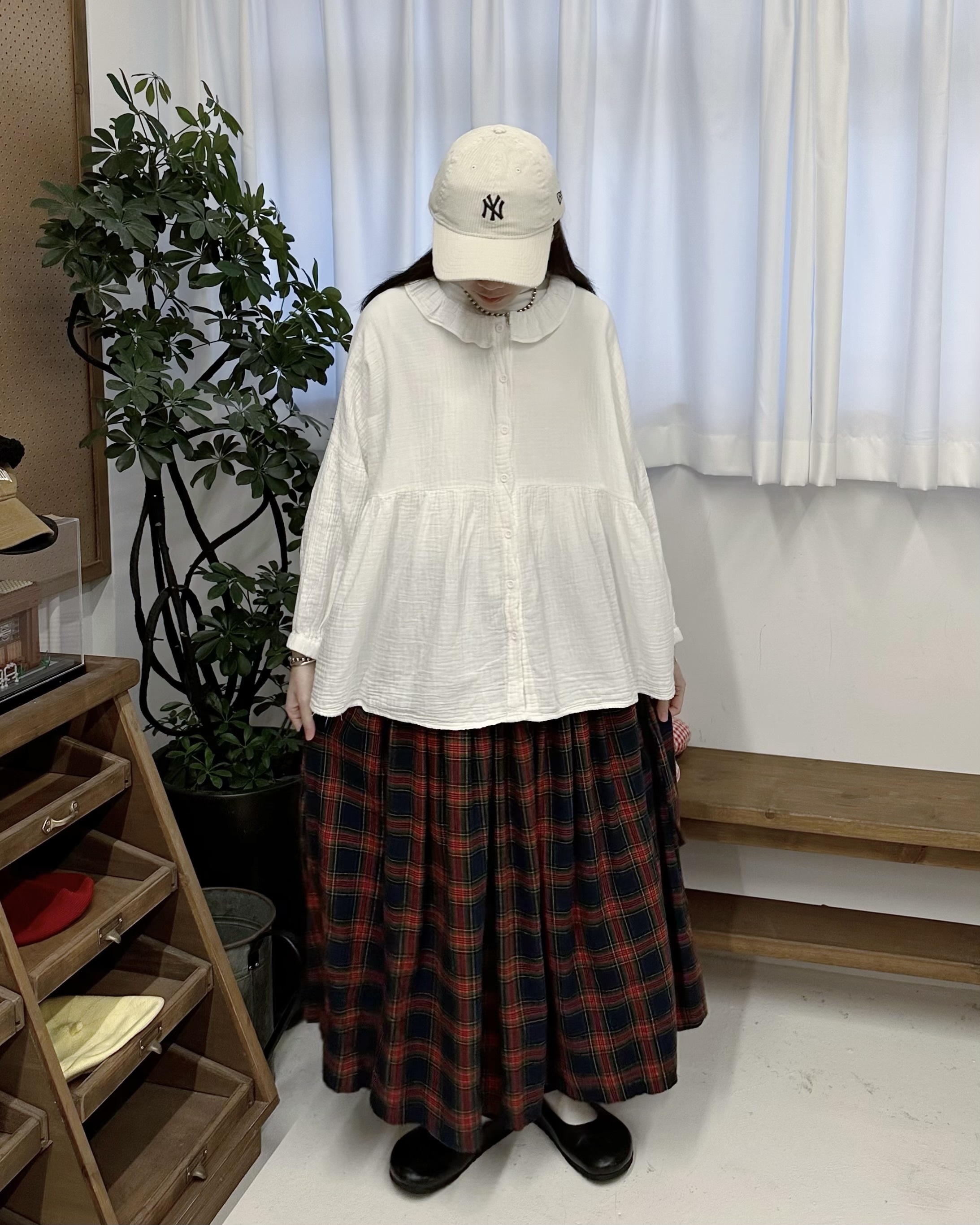 bb棉荷葉領全開上衣