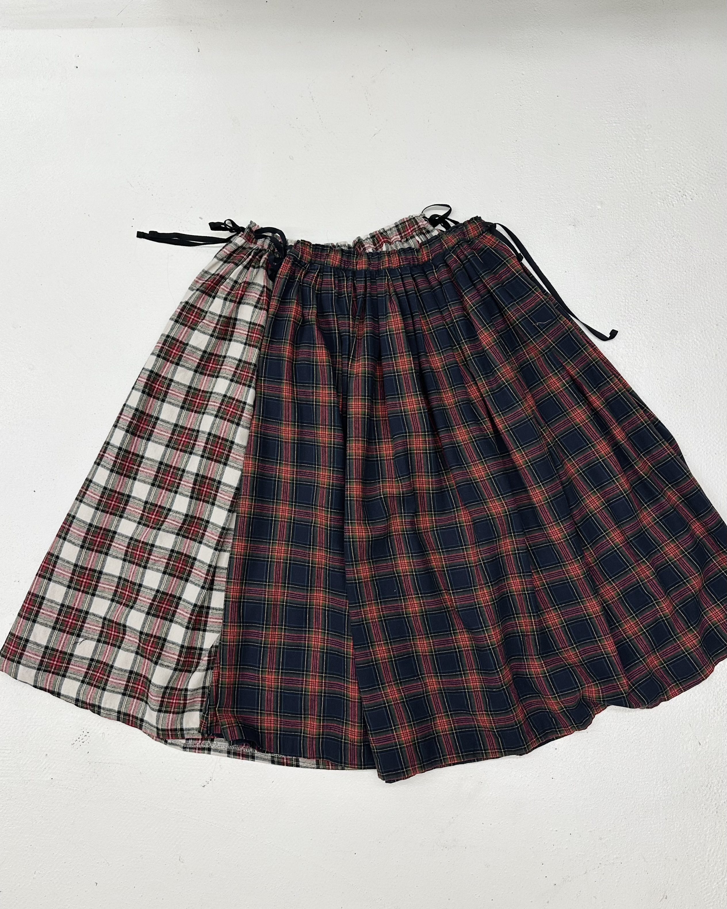 磨毛全橡筋兩抽繩格紋半裙