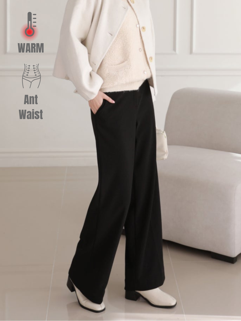 [現貨] 螞蟻腰仿真水貂休閒褲 [ 黑色 / S,M,L,XL ]