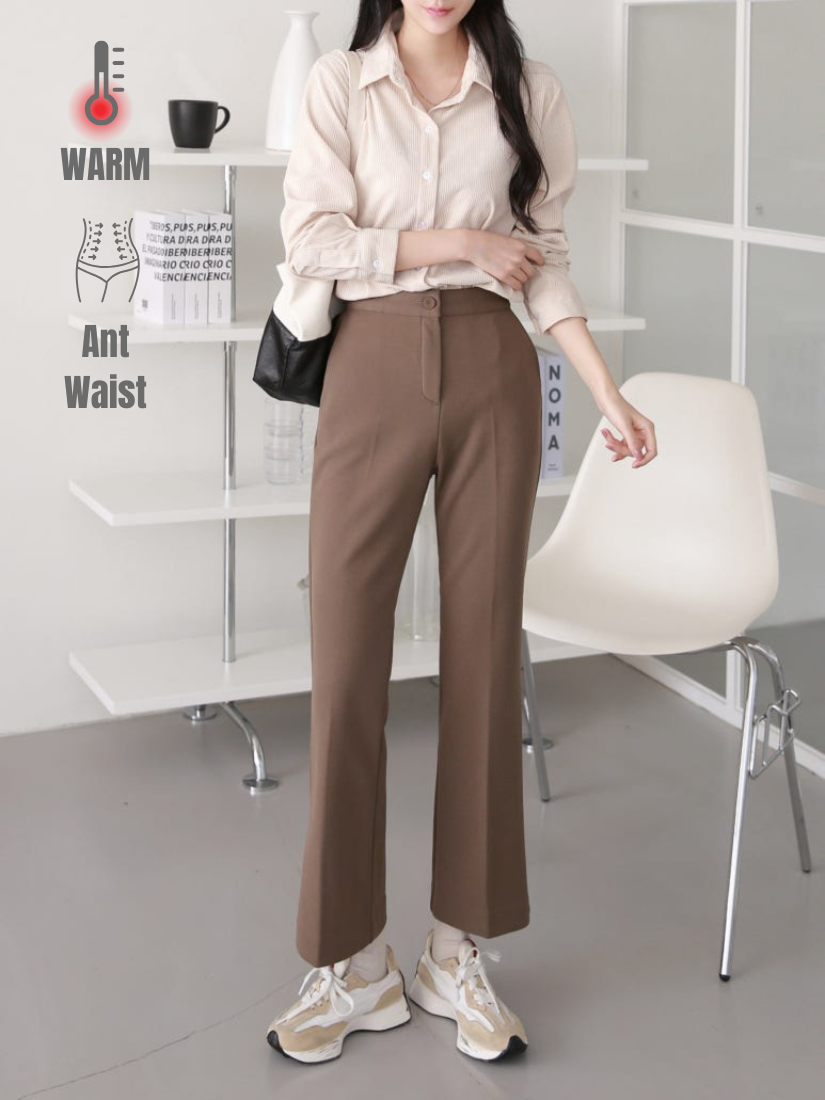 [現貨] 螞蟻腰9分保暖西裝褲 [ 2色 / M,L ]