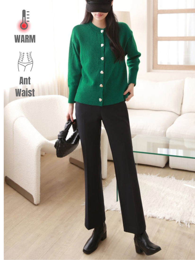 [現貨] 螞蟻腰9分保暖西裝褲 [ 2色 / M,L ]