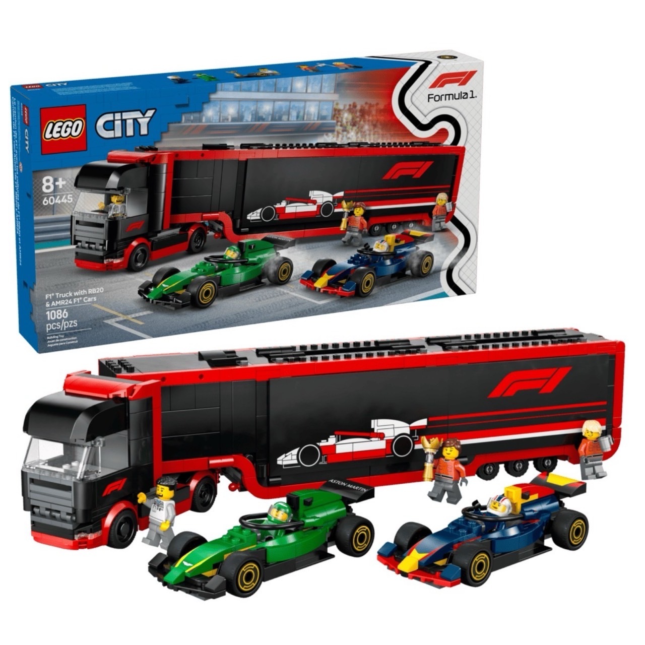 まとめ売り LEGO 60445 F1 卡車和RB20 & AMR24 F1 汽車LEGO® City系列