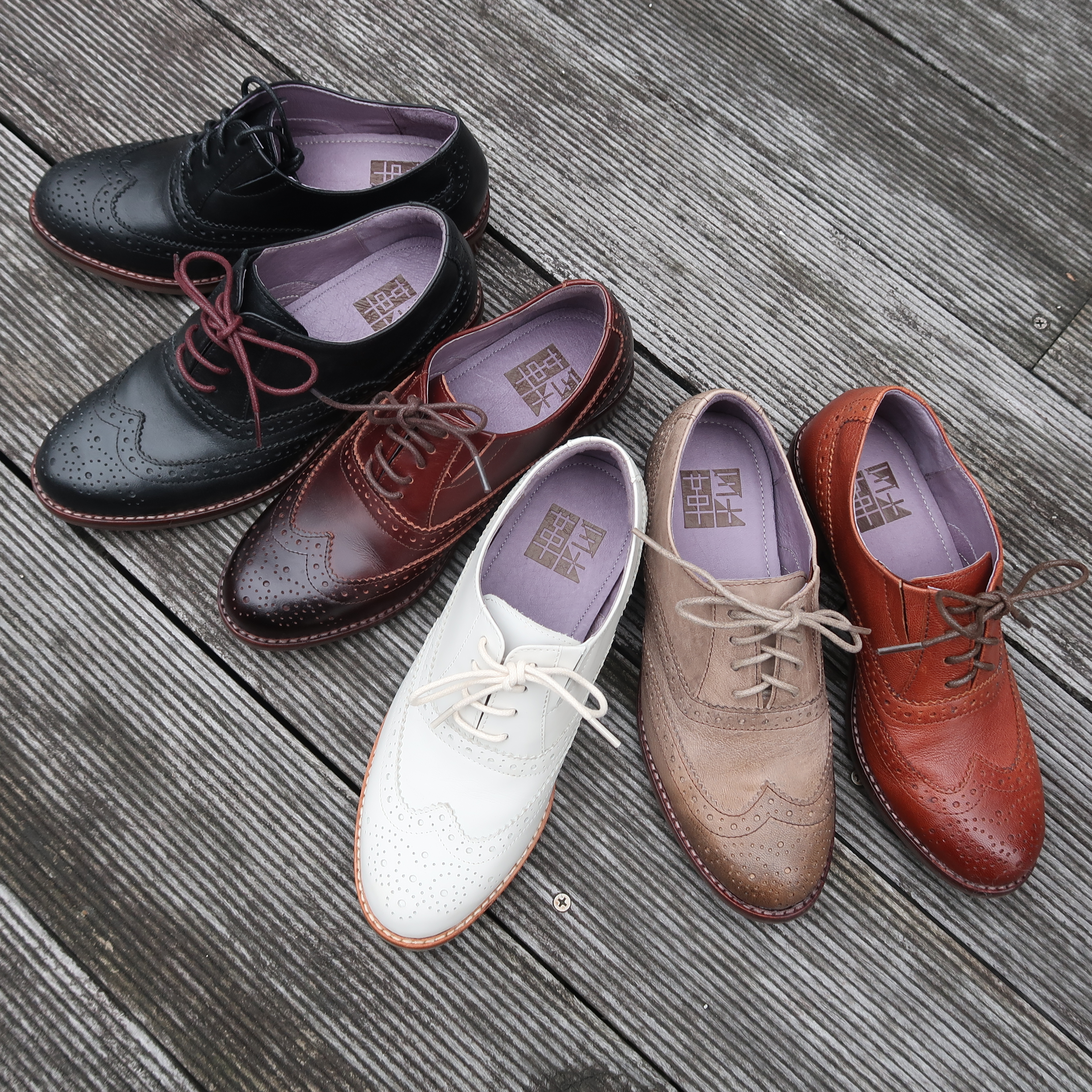 【眾裡尋他千百度】台灣製造小木跟真皮低跟蕾絲雕花牛津鞋