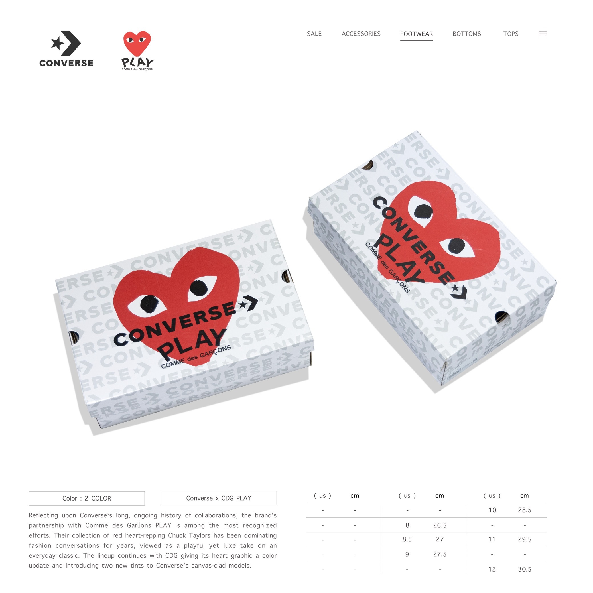 COMME DES GARÇONS PLAY X CONVERSE CHUCK 70