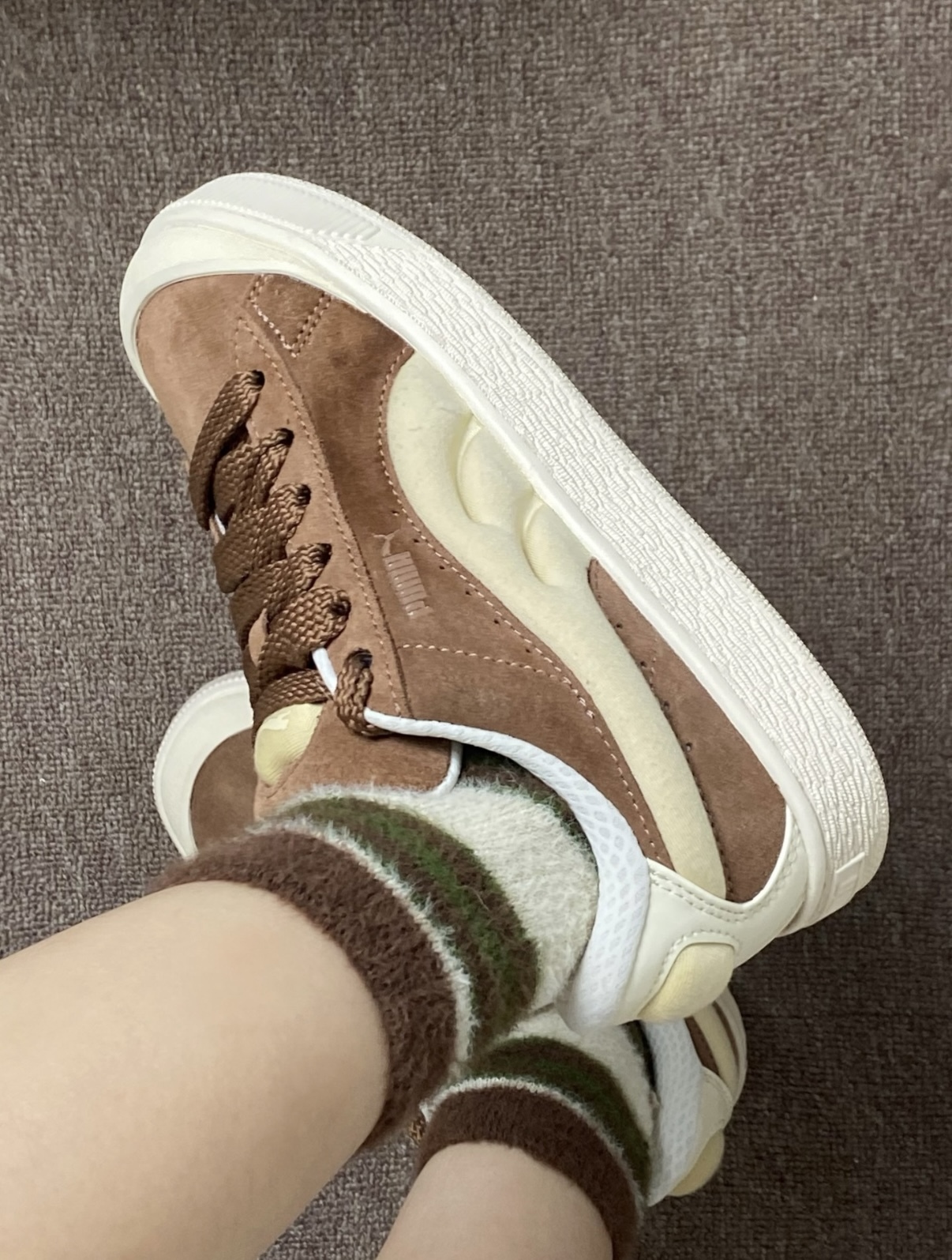 PUMA Suede XL 咖啡色 白棕色 奶油白 美拉德 麂皮 浮雕 復古 麵包鞋 399415-03/預購