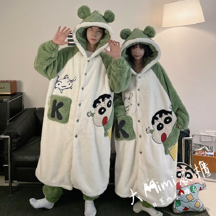 🔥暖呼呼系列-小新法蘭睡袍+褲子