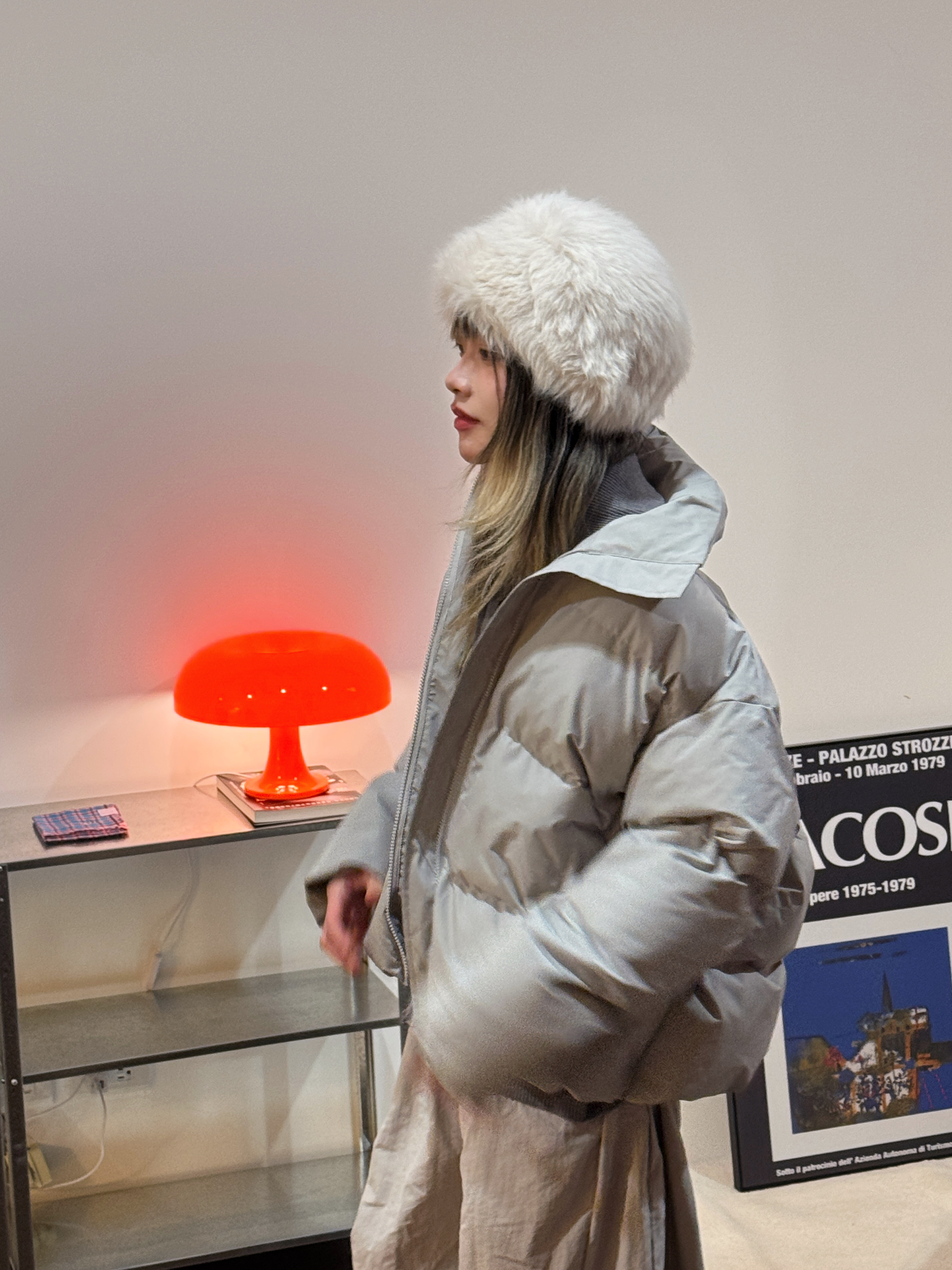 A10保暖短版羽絨棉服（灰/杏）