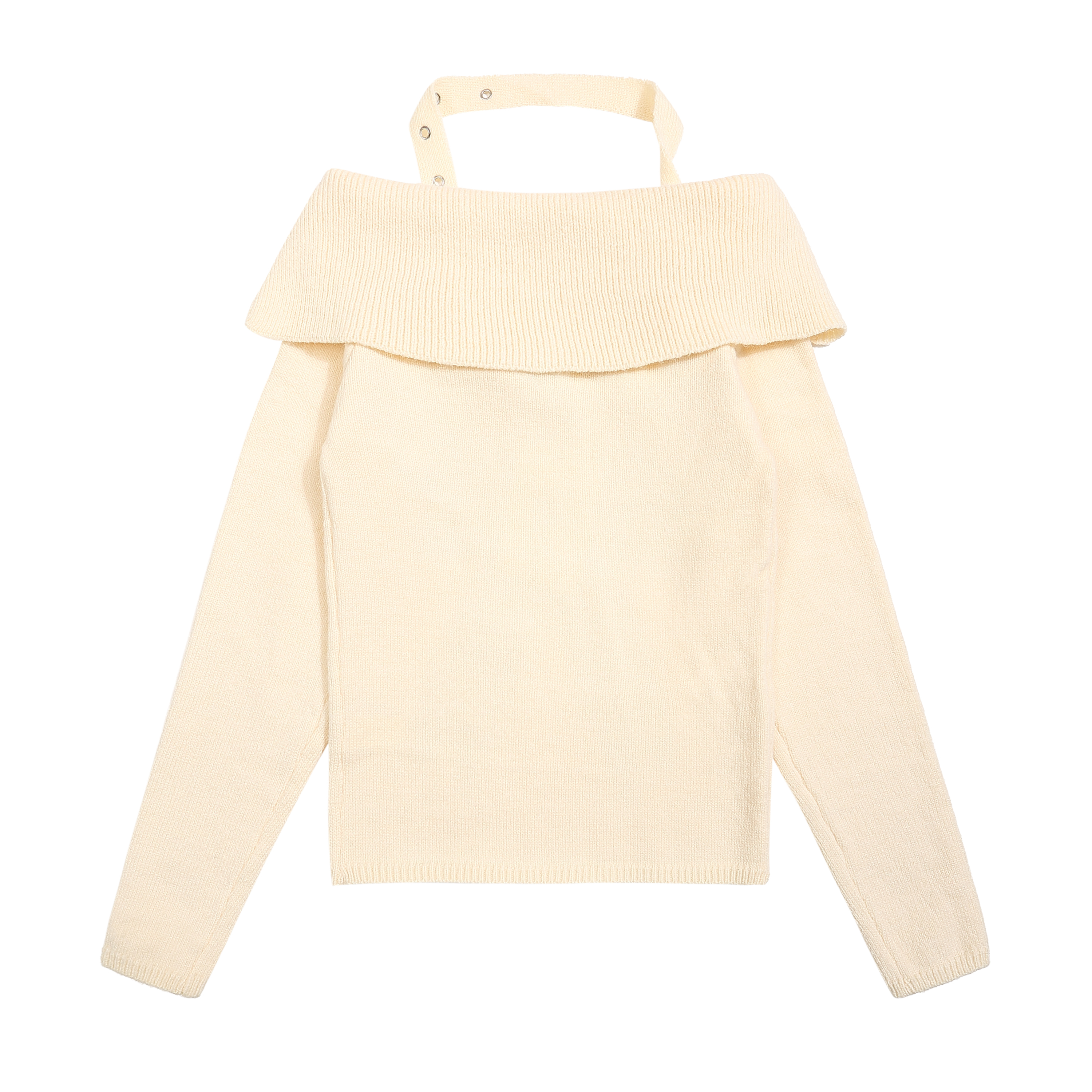 蝴蝶結翻領毛衣