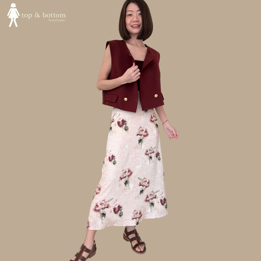 GOLD BUTTON VEST & LONG PANT SET SUIT (2 PCS)