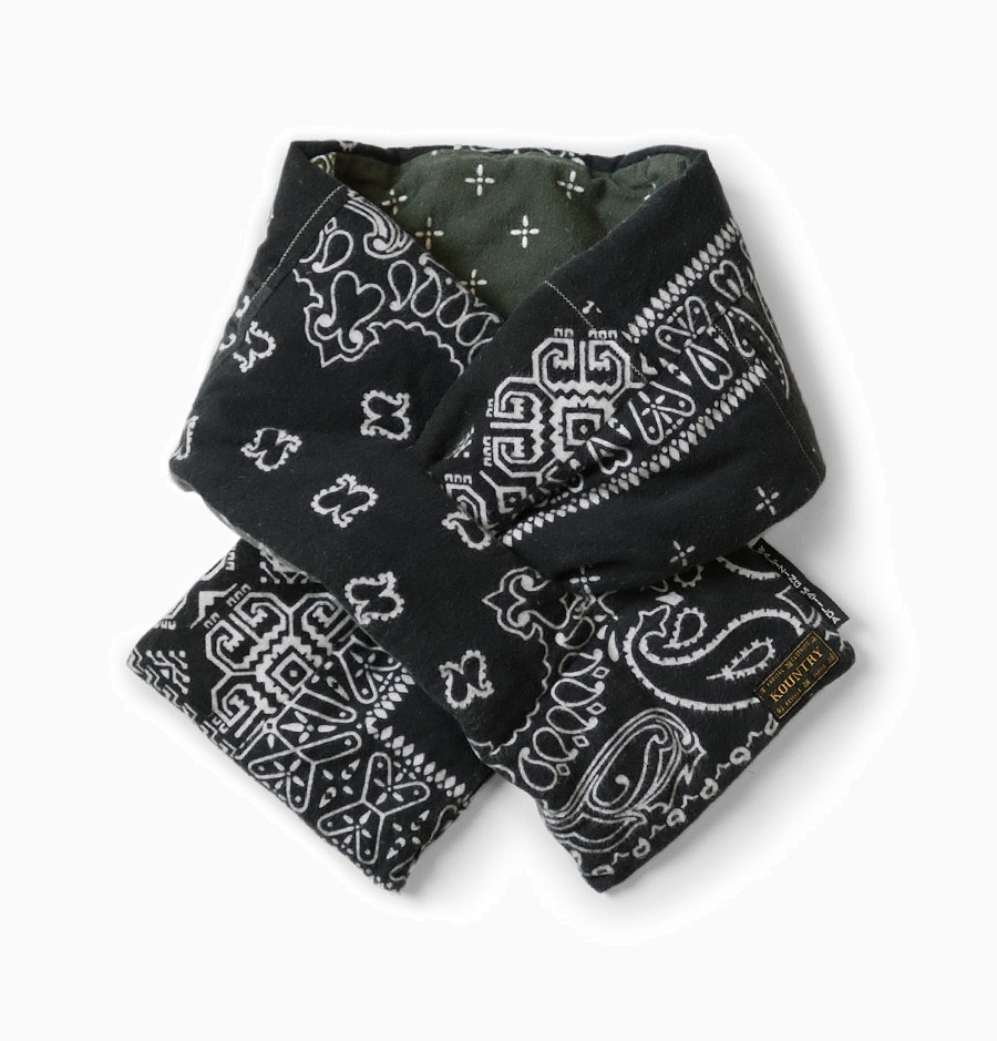 KAPITAL BANDANA PT. REVERSIBLE KESA SCARF - BLACK PRE ORDER ITEM (預訂中)