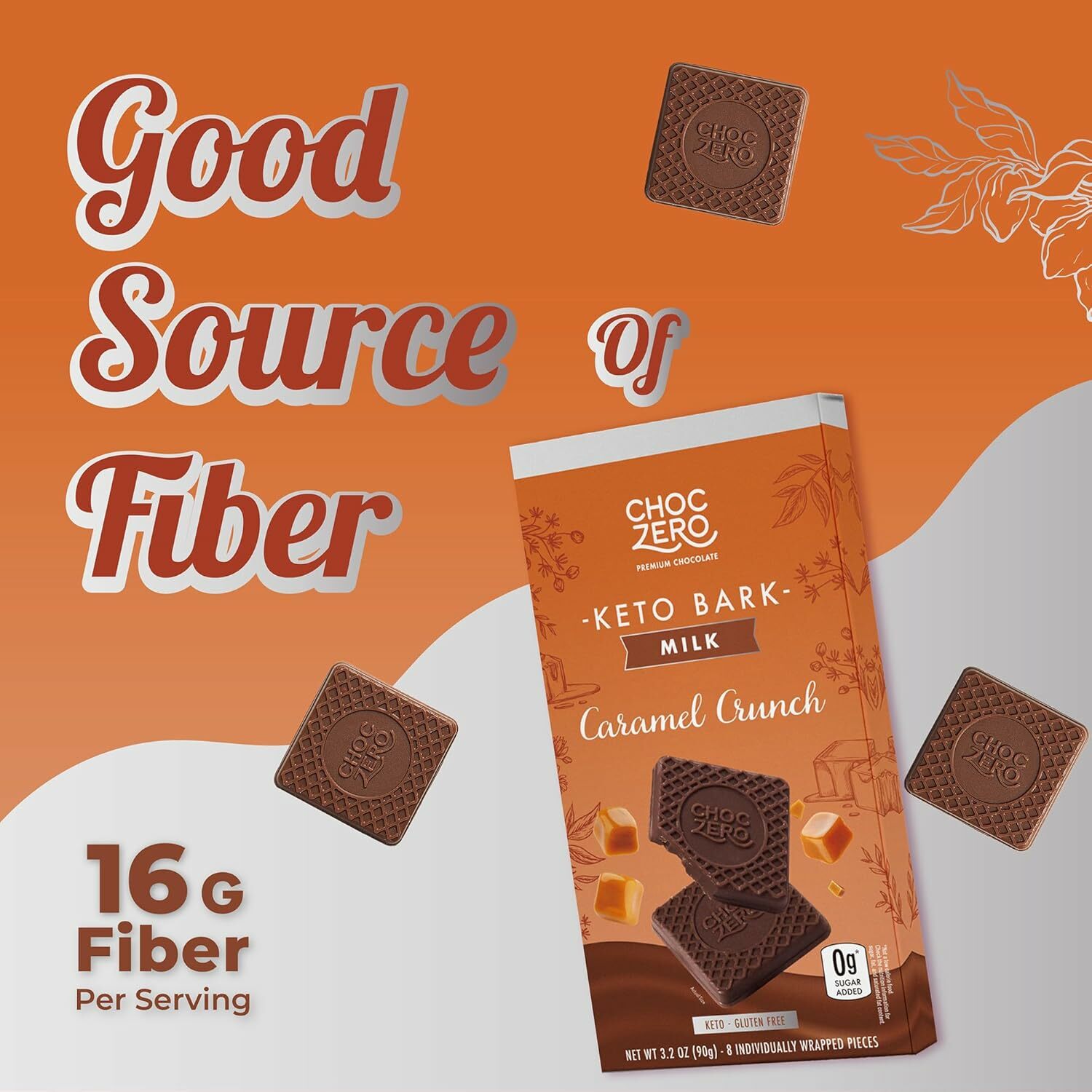 [盒裝]  Choczero 低碳焦糖牛奶朱古力塊 90g (8塊獨立包裝)