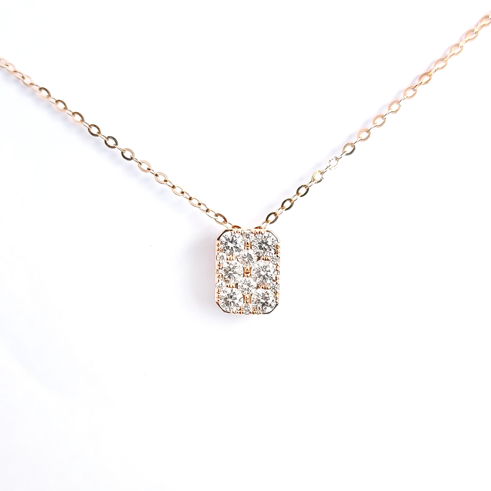 Mix & Match 18K玫瑰金天然鑽石吊墜