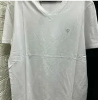 [S] GUESS UNISEX MINI TRIANGLE V-NECK SHORT SLEEVE T-SHIRT,WHITE, MO2K9483-WHT [FINAL SALE] (SGU591)