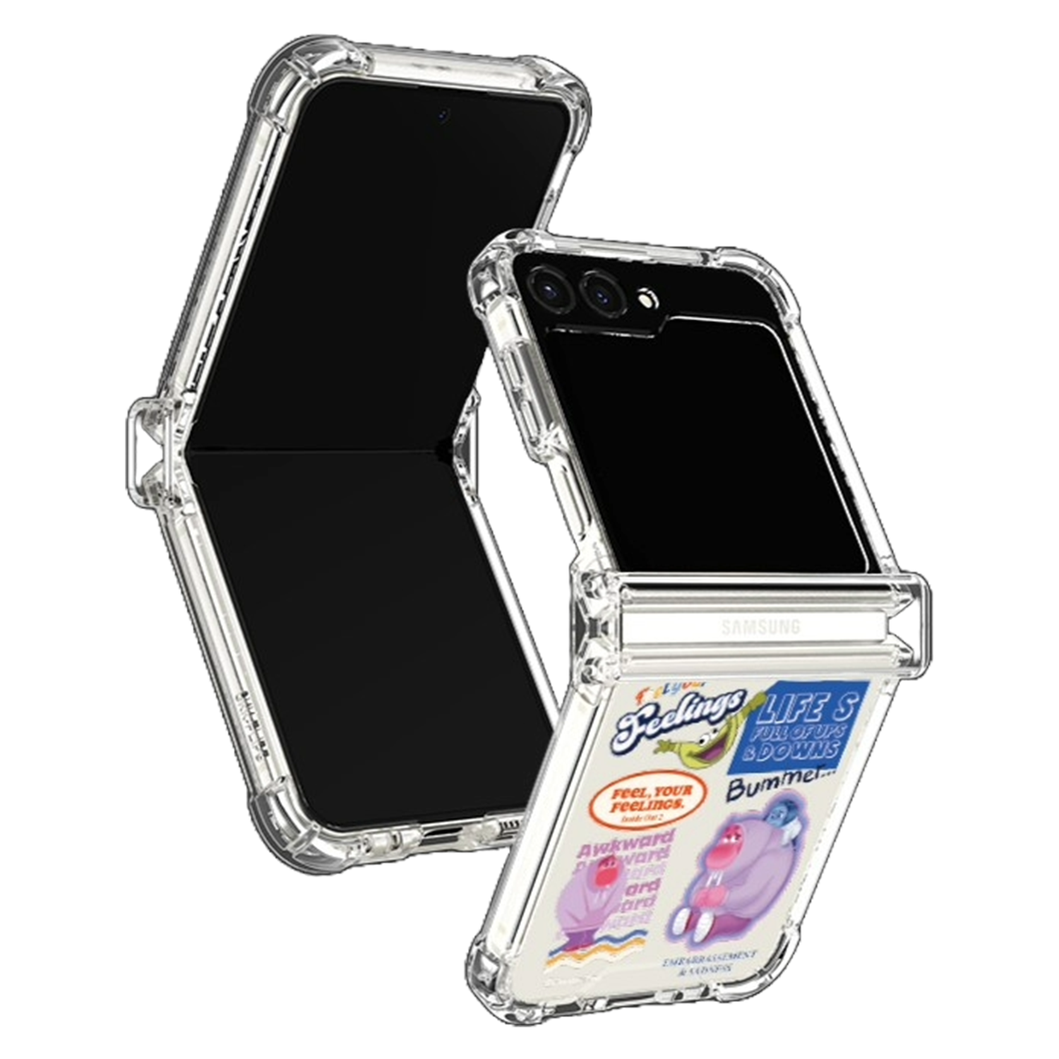 Disney - Clear Hard Case - 玩轉腦朋友 Samsung Flip 高度防撞鉸鏈保護透明手機硬殼 TY