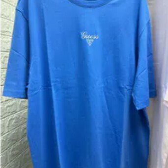 [S] GUESS CURSIVE TRIANGLE SHORT SLEEVE T-SHIRT,BLUE, MO2K9437-BLU [FINAL SALE] (SGU607)