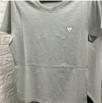 [S] GUESS WOMEN'S ORIGINAL MINI TRIANGLE SLUB SHORT SLEEVE T-SHIRT,LIGHT KHAKI, YO2K9481-LKA [FINAL SALE] (SGU613)