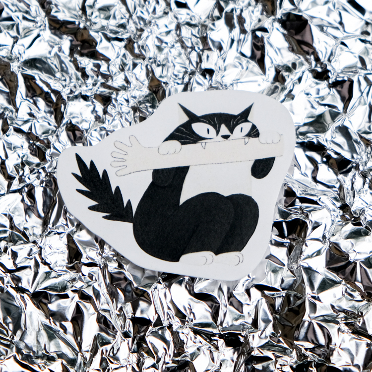 鳥控 bird cone｜防水貼紙｜咬手貓