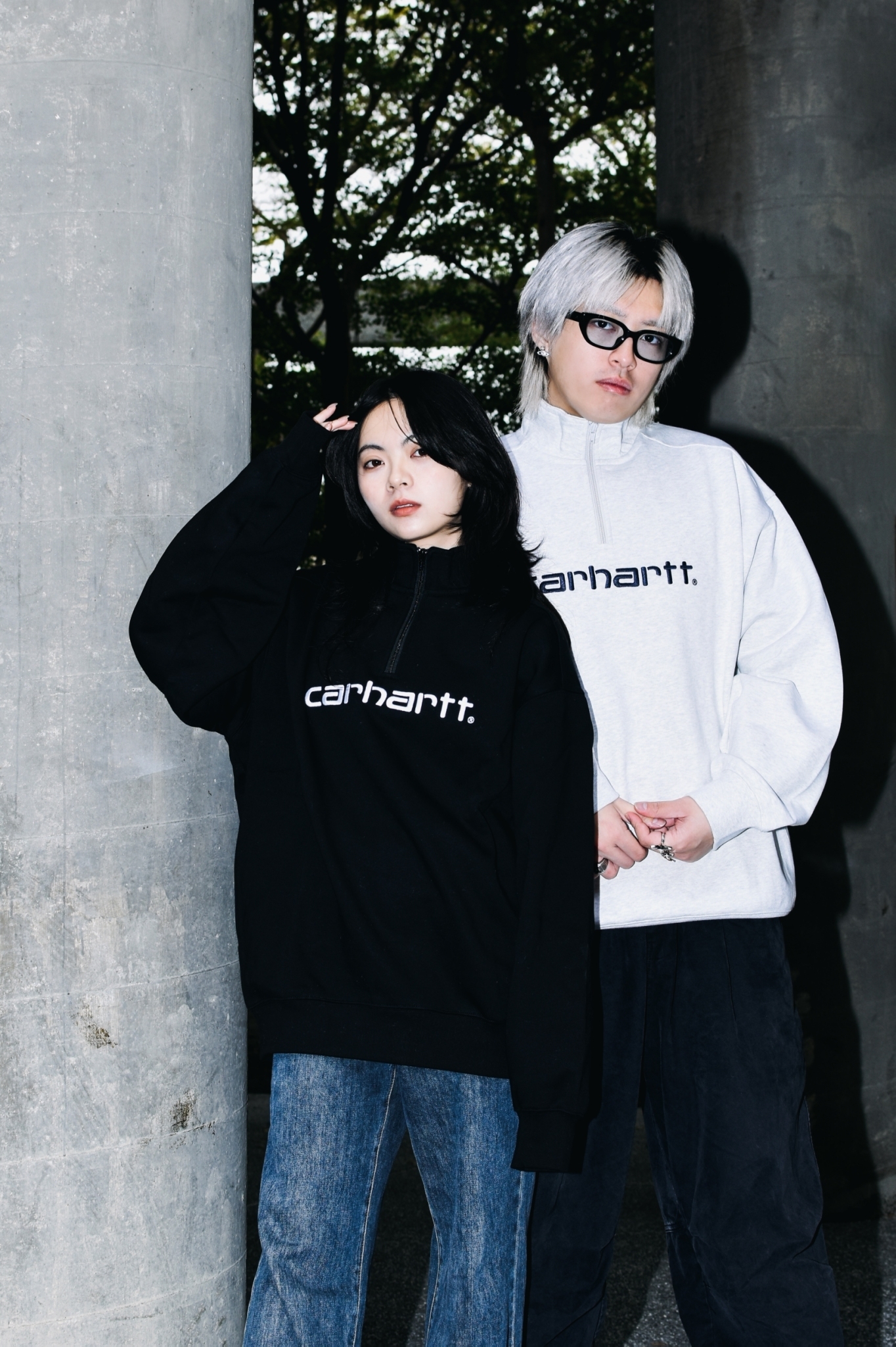 ☆ETW☆【EASY TO WEAR】CARHARTT WIP Script Half Zip Sweatshirt 刺繡 高領 半拉鍊