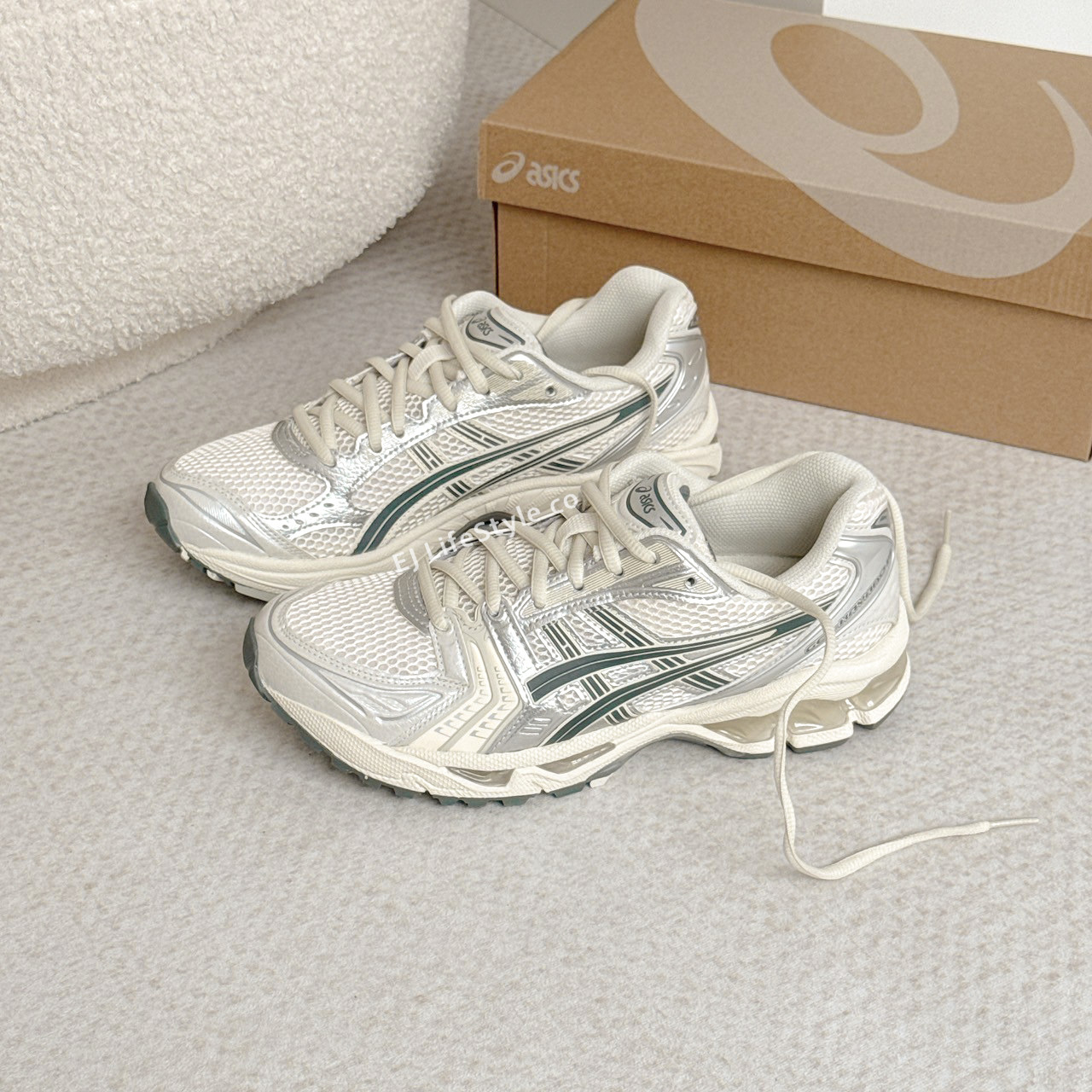 ASICS GEL-KAYANO 14 JJJ平替款 復古 Y2K 灰綠 莫蘭迪灰 奶油白 銀色 男鞋 1201A019-200 / 現貨