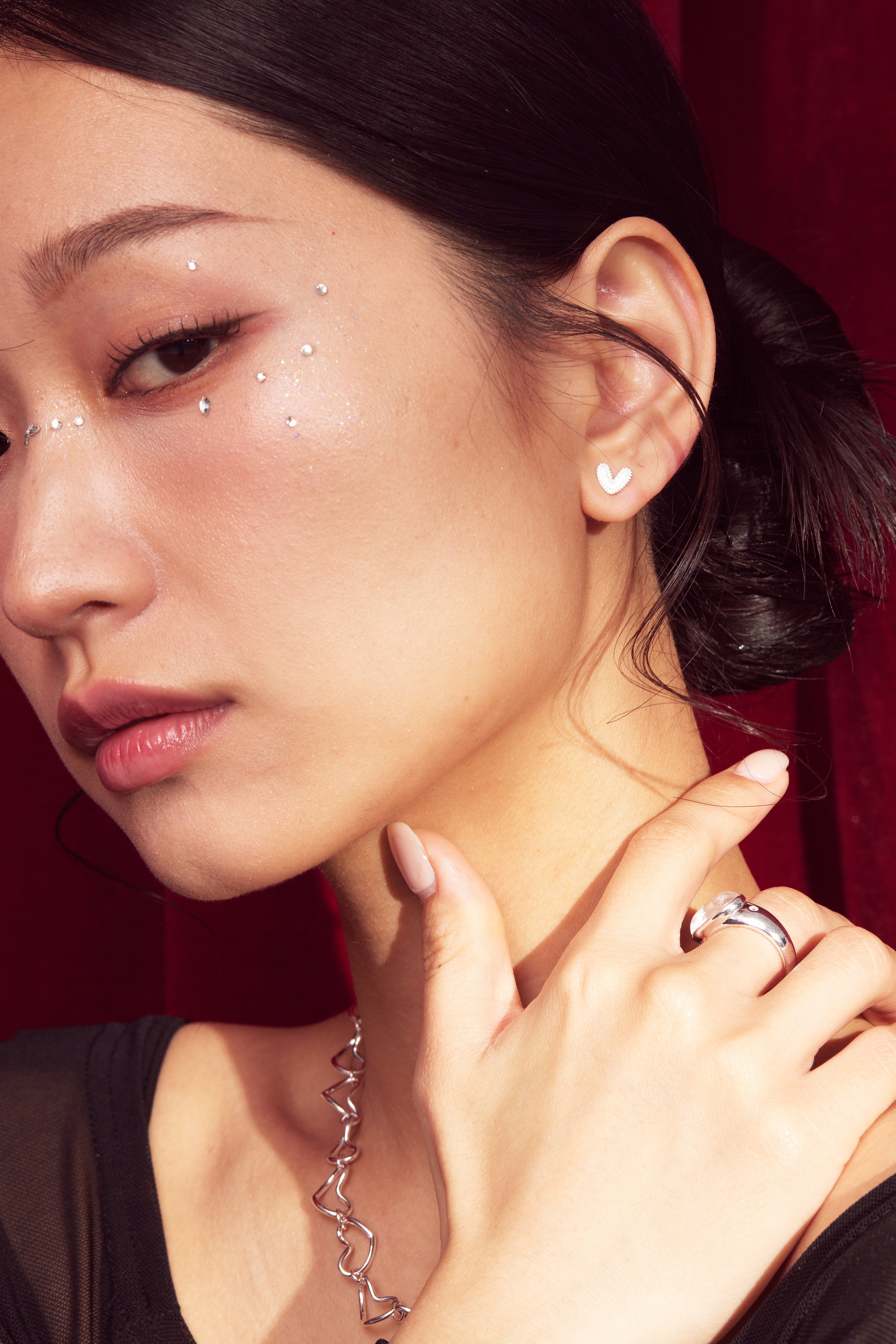 E1794  |  純銀壓紋愛心耳環