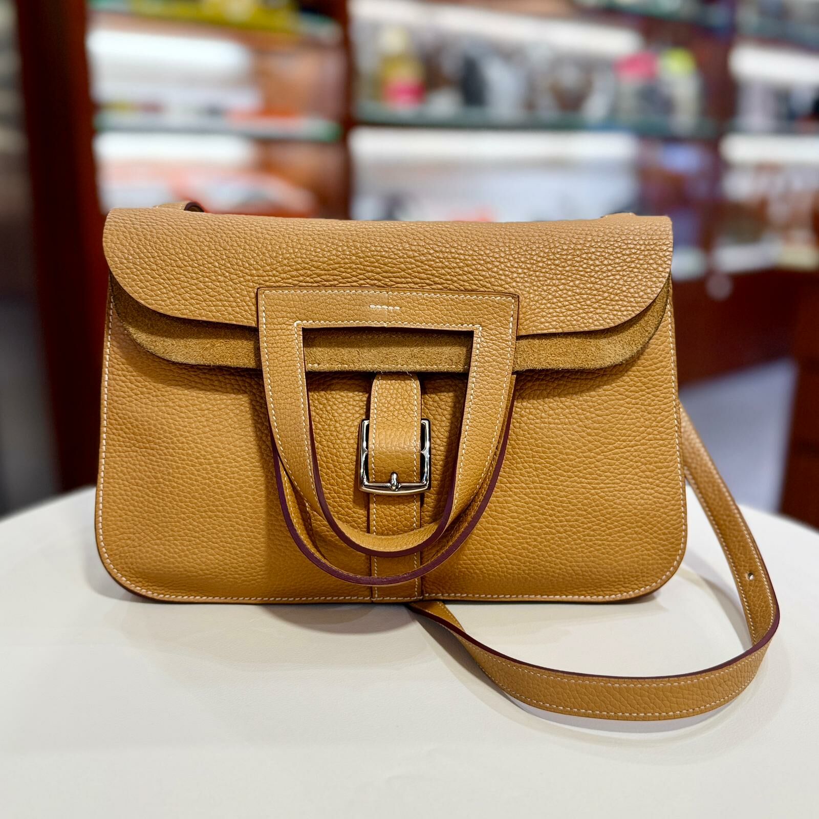 95%NEW二手HALZAN 31 R刻 芝麻色銀扣 2S/SEAME PHW #香榭站正品