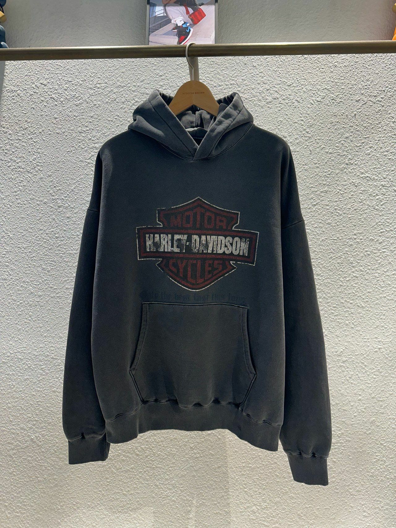 洗水英文字連帽衛衣(薄抓毛底) AUDAU-005T