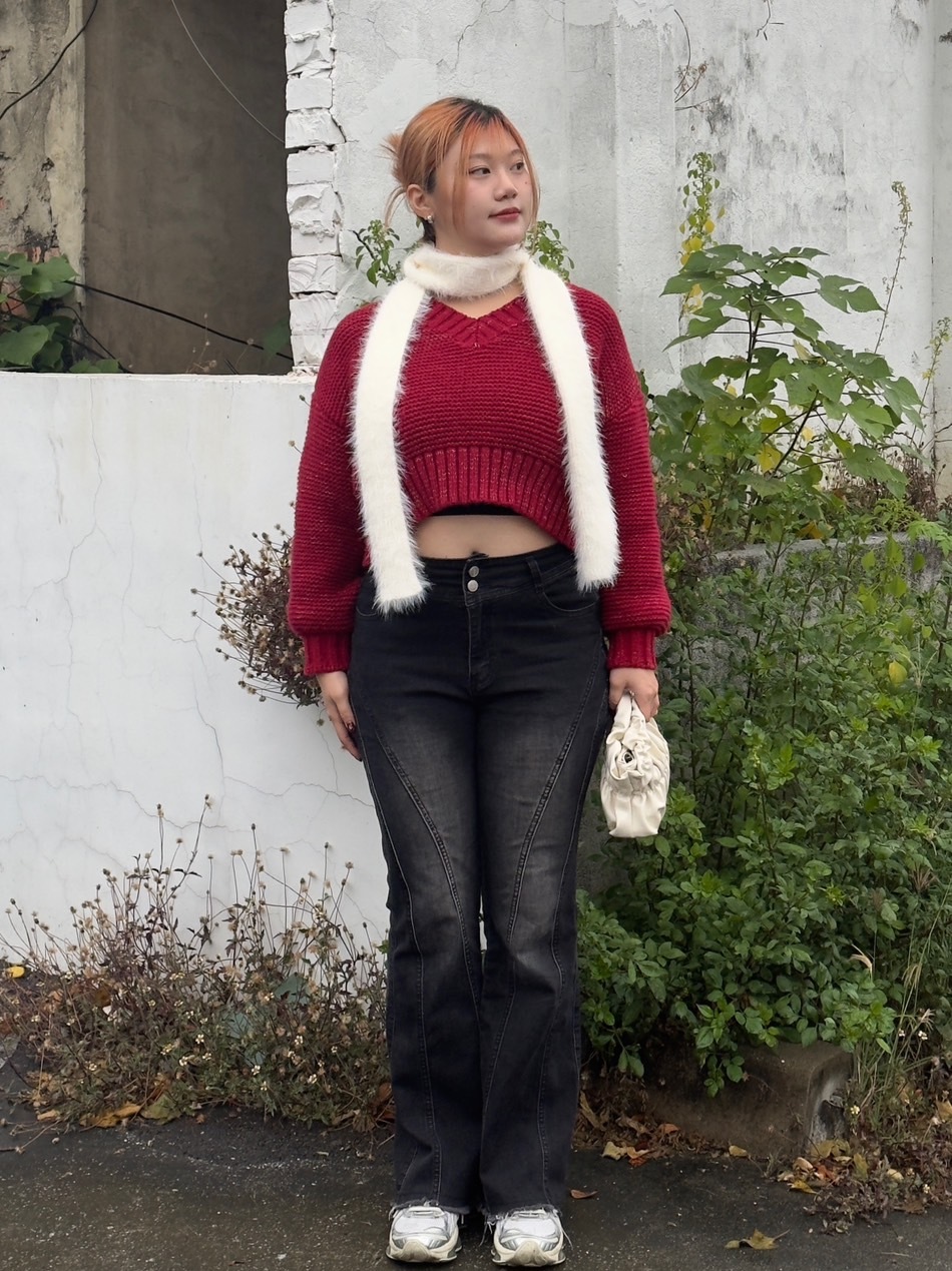 B4設計感縫線顯瘦彈力牛仔褲