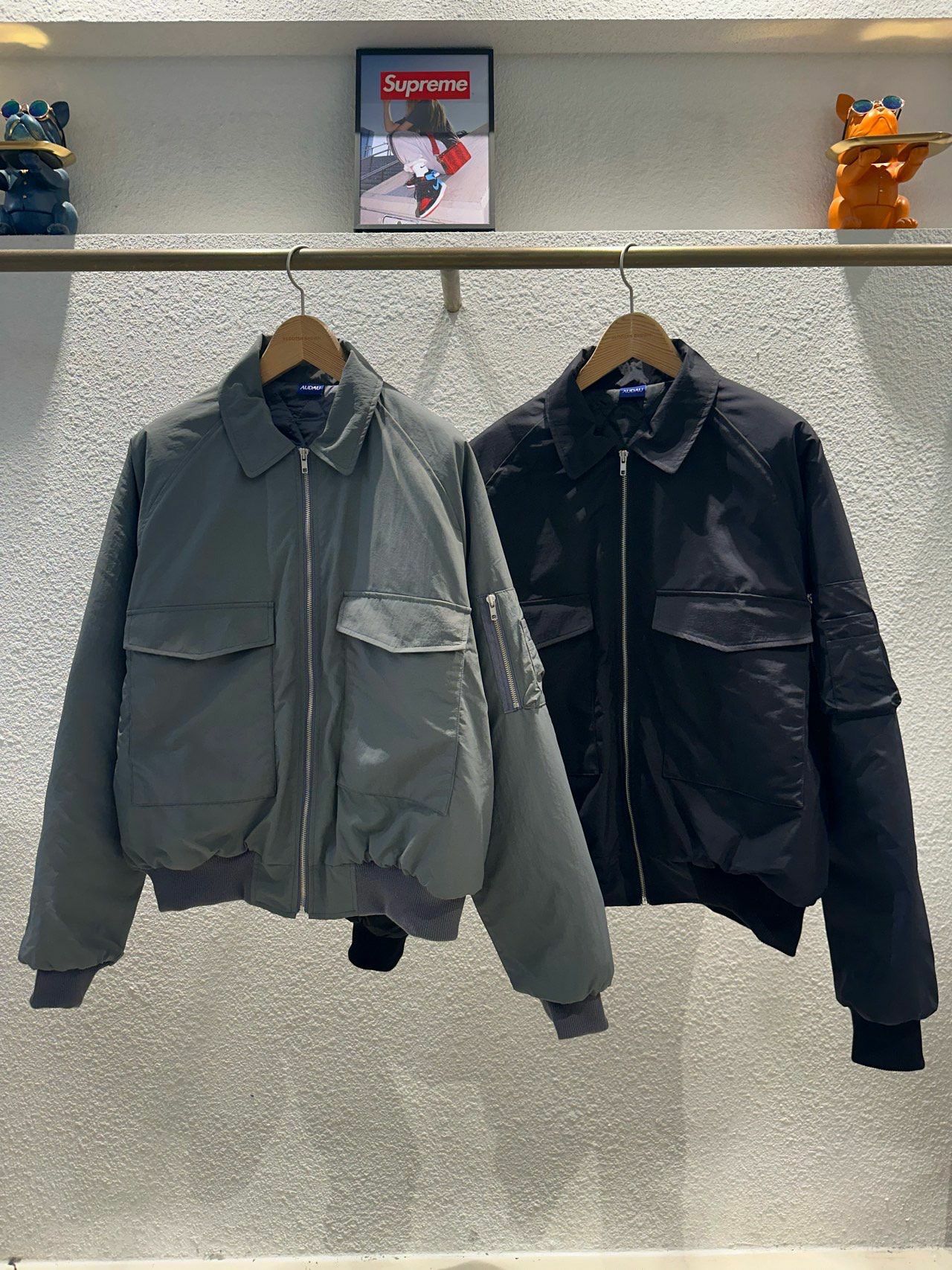 淨色反領拉鍊外套 AUDAU-008JK