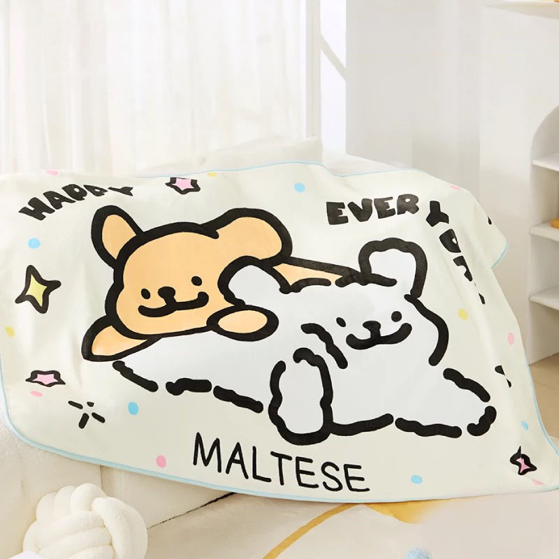 MALTESE 線條小狗 官方正版授權 毛毯 毯子 午睡毯 沙發毯 保暖 / 預購