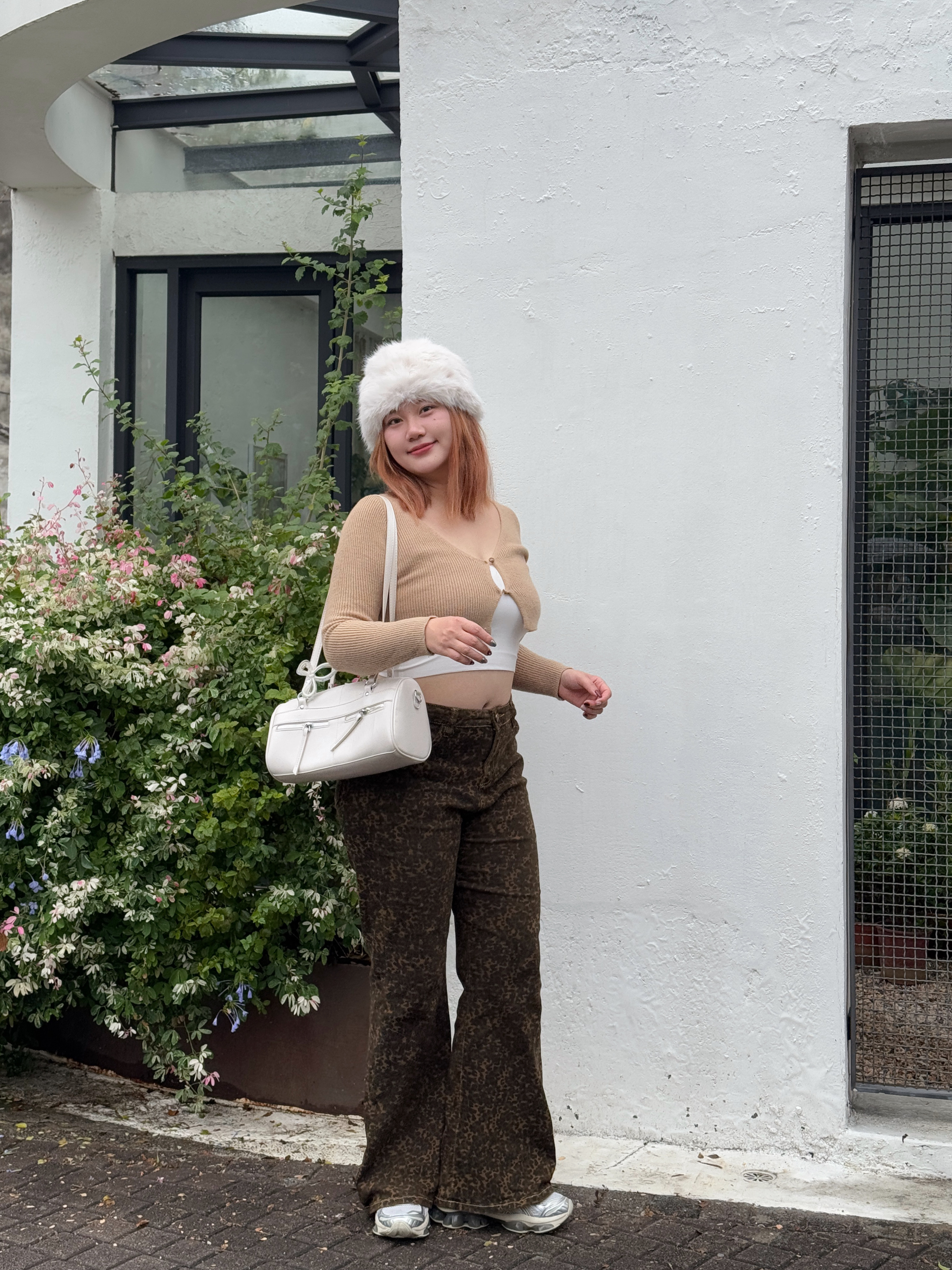 現貨 B5豹紋喇叭彈力牛仔褲