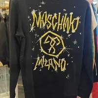 [S] MOSCHINO BIG SPARK LOGO MILANO PRINT SWEATSHIRT,BLACK, HOF02ZLDA25-60100 (SM885)