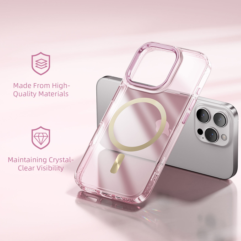 innostyle MagGuard系列 iPhone 16 Pro Max 高清磁吸防摔手機殼 透粉