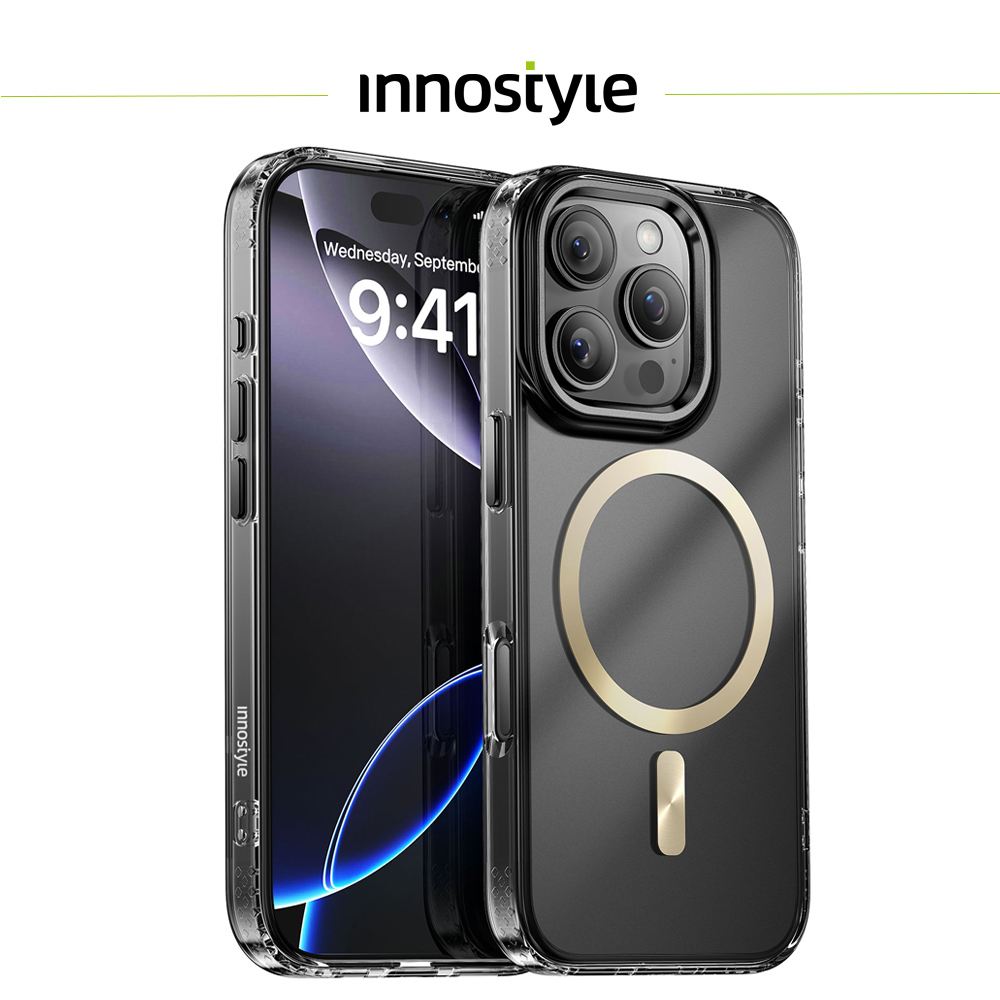 innostyle MagGuard系列 iPhone 16 Pro Max 高清磁吸防摔手機殼 透黑