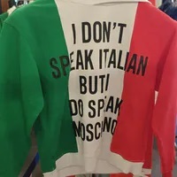 [S] MOSCHINO COUTURE JEREMY SCOTT ITALIAN FLAG PRINT HOODIE SWEATSHIRT,MULTI, HUF04QLDA25-83311 (SM886)