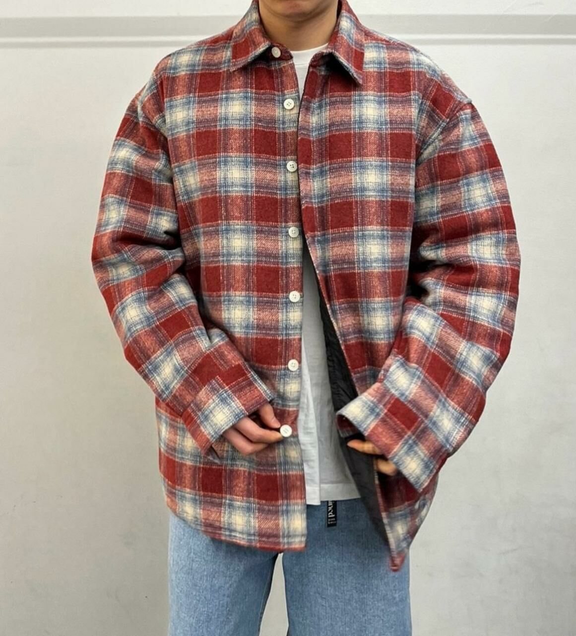 格紋長袖恤衫 WELL DONE-106S