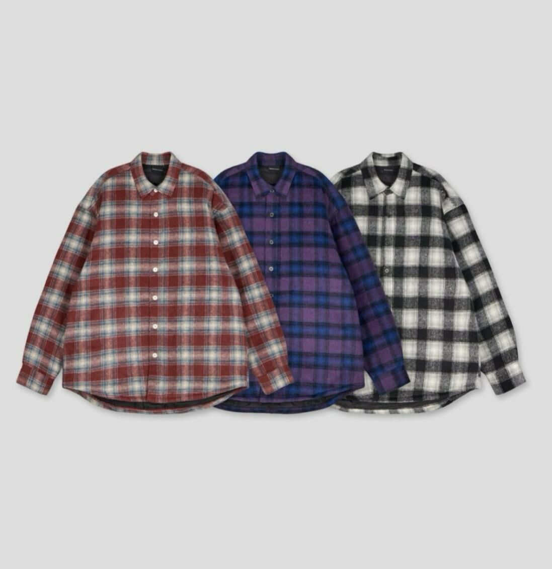 格紋長袖恤衫 WELL DONE-106S